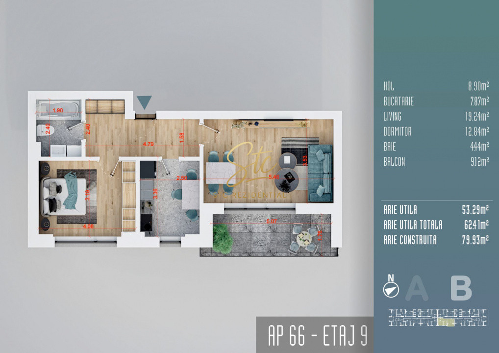 Bloc finalizat 2025 situat langa Auchan Titan - mobilat si utilat